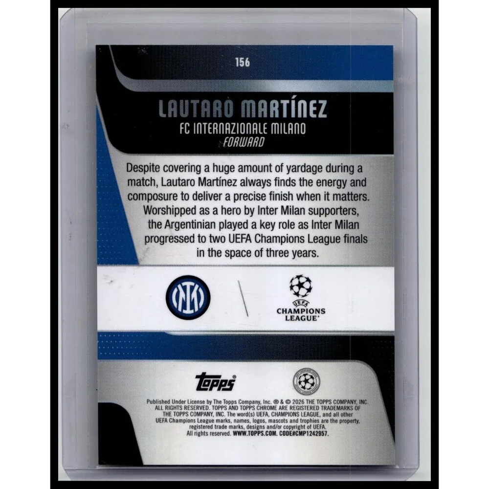 2025-26 Topps Chrome UEFA Lautaro Martínez #156 Teal Mini-Diamonds #/299